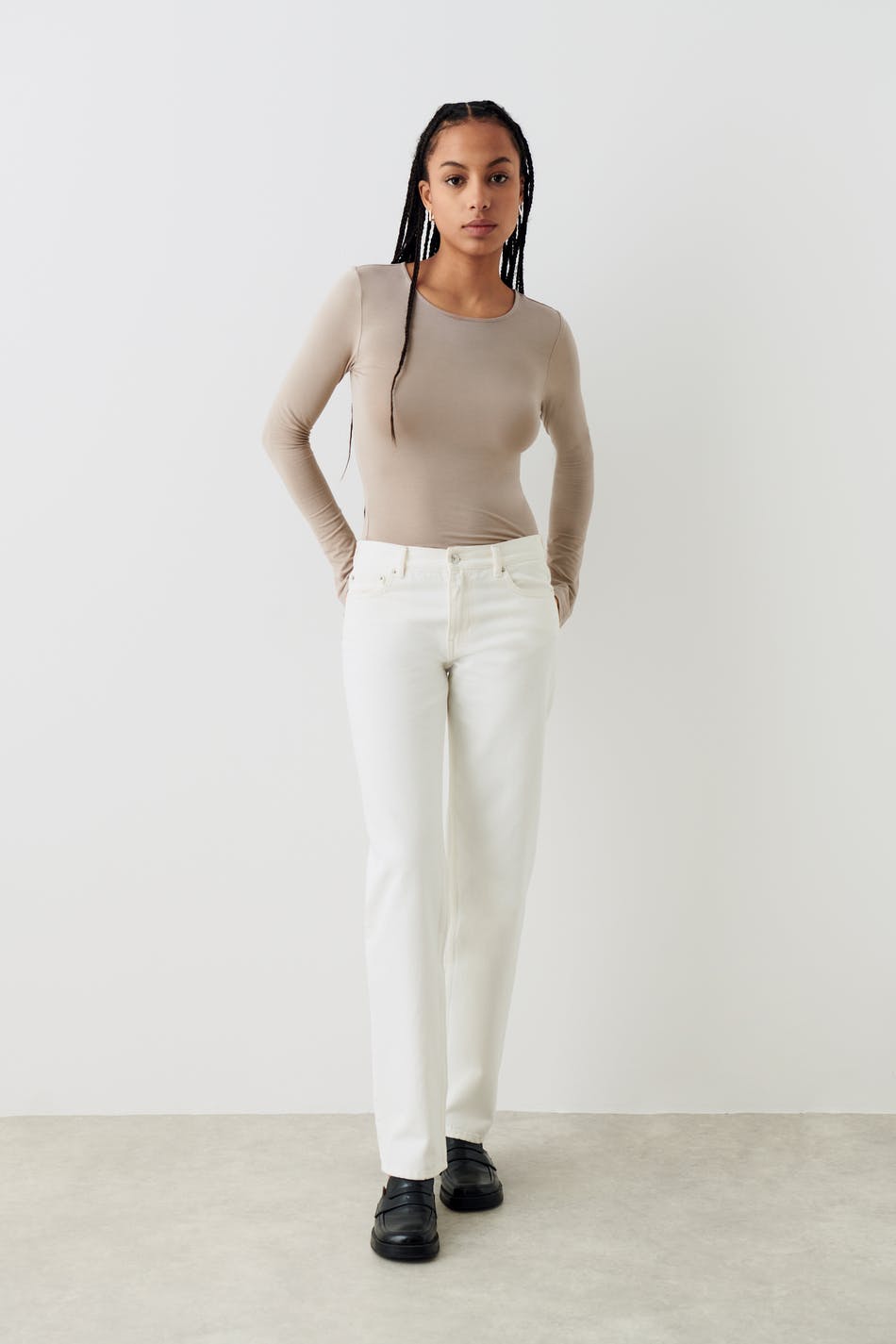 Soft touch crew neck top