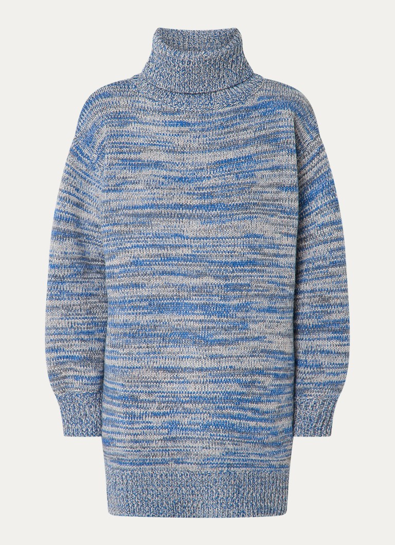 Abito corto in maglia di lana grossa di Claudie Pierlot con collo alto.