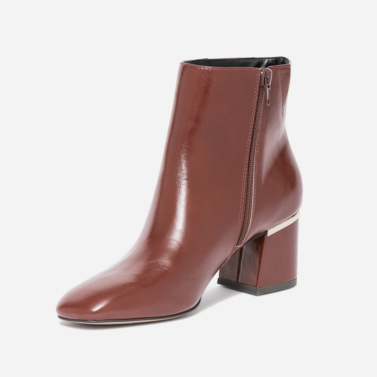 Boots cognac avec barrette talon