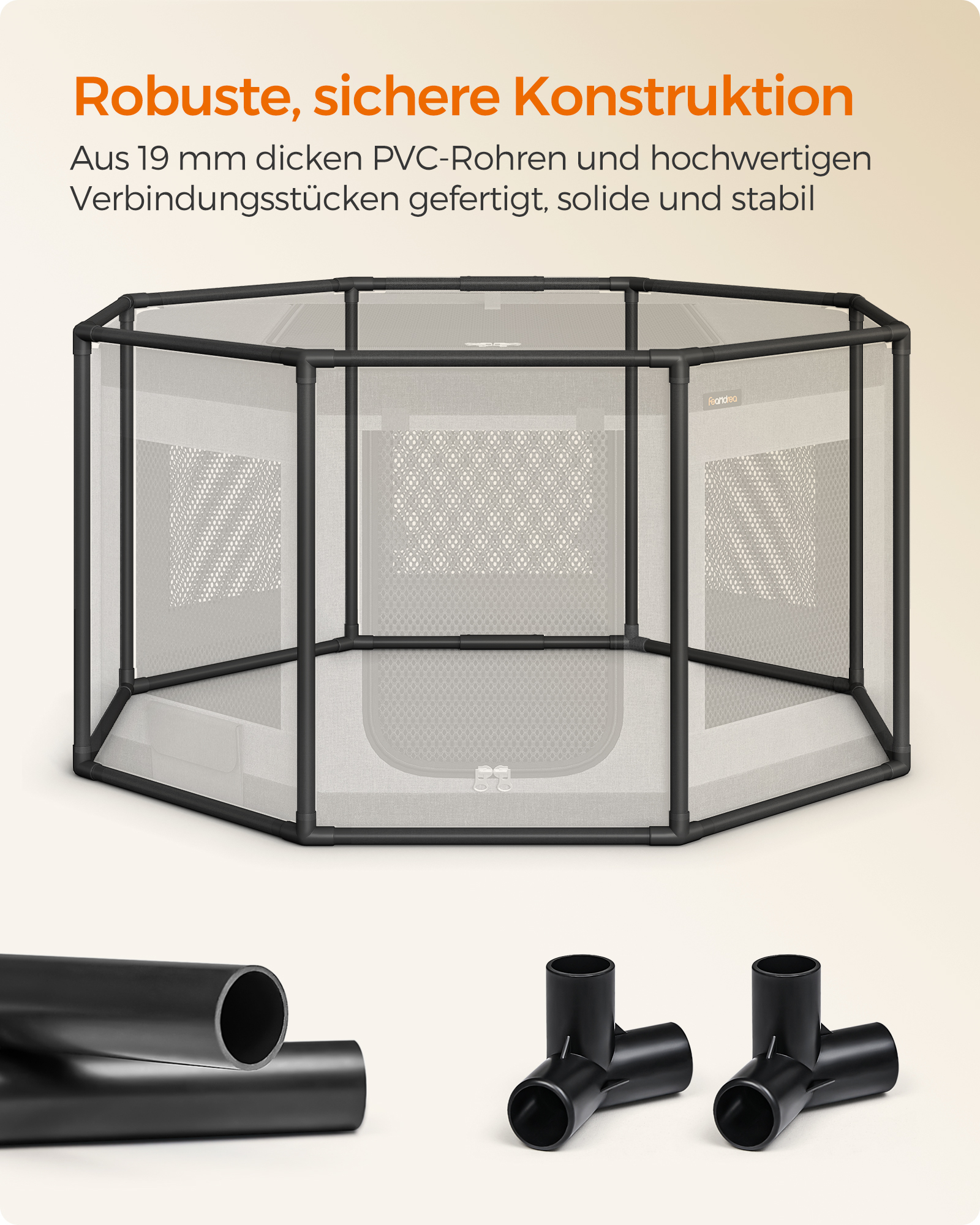 FEANDREA Erziehungshilfen FEANDREA M-L Welpenauslauf Oxford-Gewebe 1,12 m, 1,12 m, 62 cm