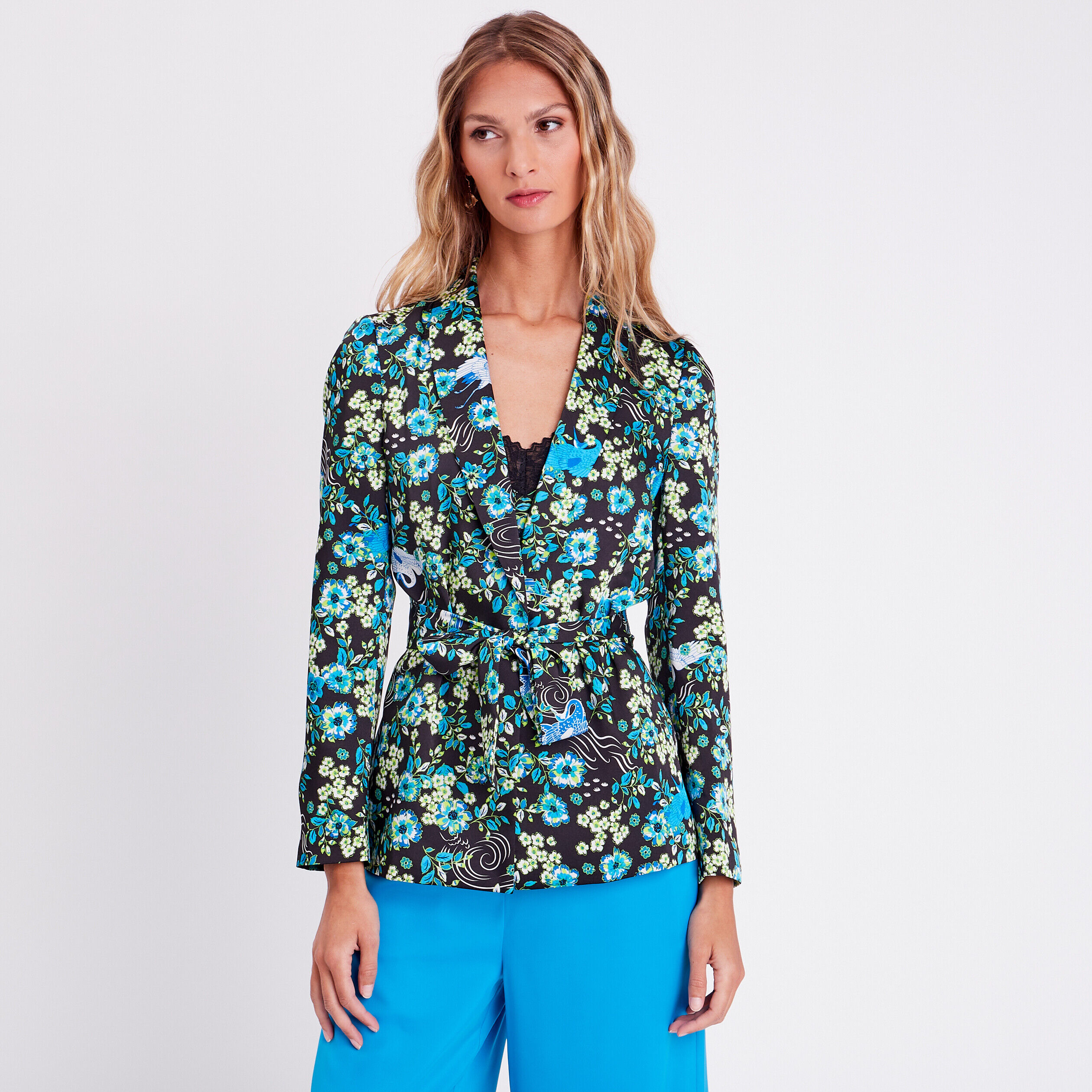 Veste esprit blazer col châle noir femme | Cache Cache