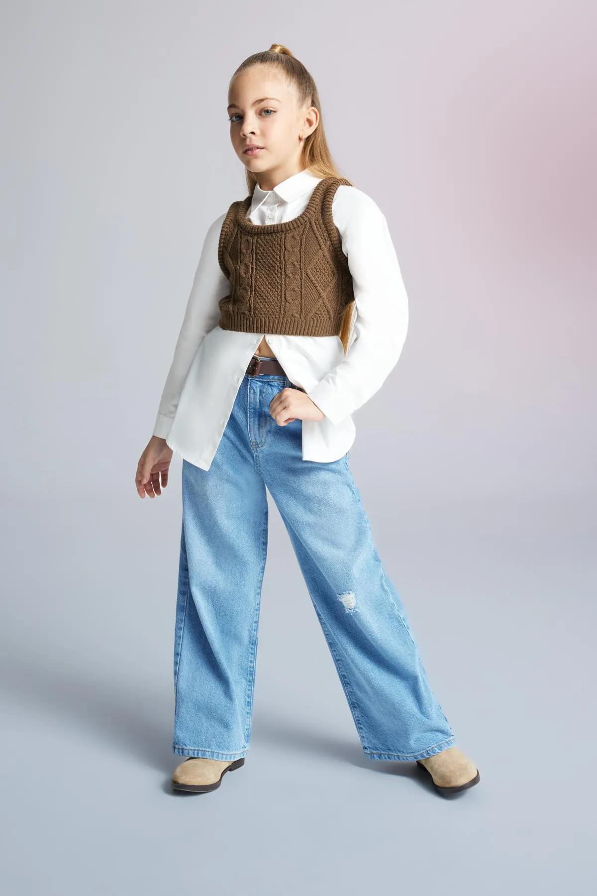 DeFacto  Mädchen-Strickpullover mit Trägern