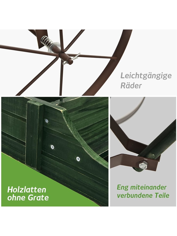 COSTWAY Blumenständer Holzwagen in Grün günstig kaufen onesize