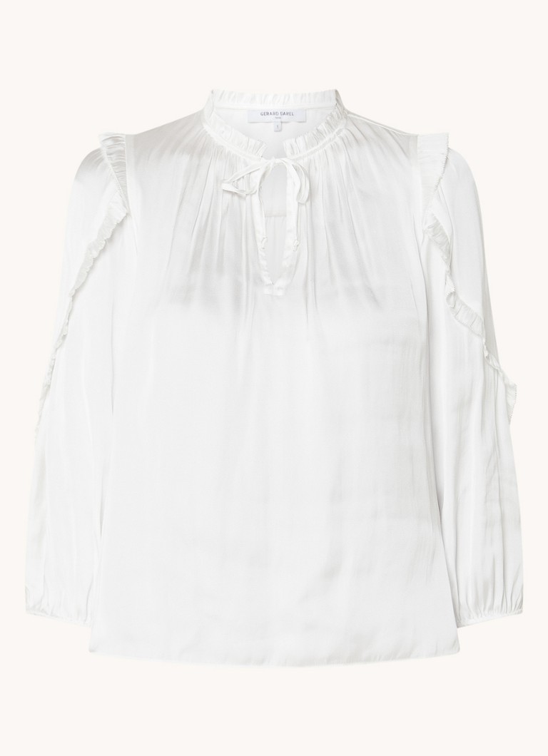 Gerard Darel Alexia satin blouse with bow detail
