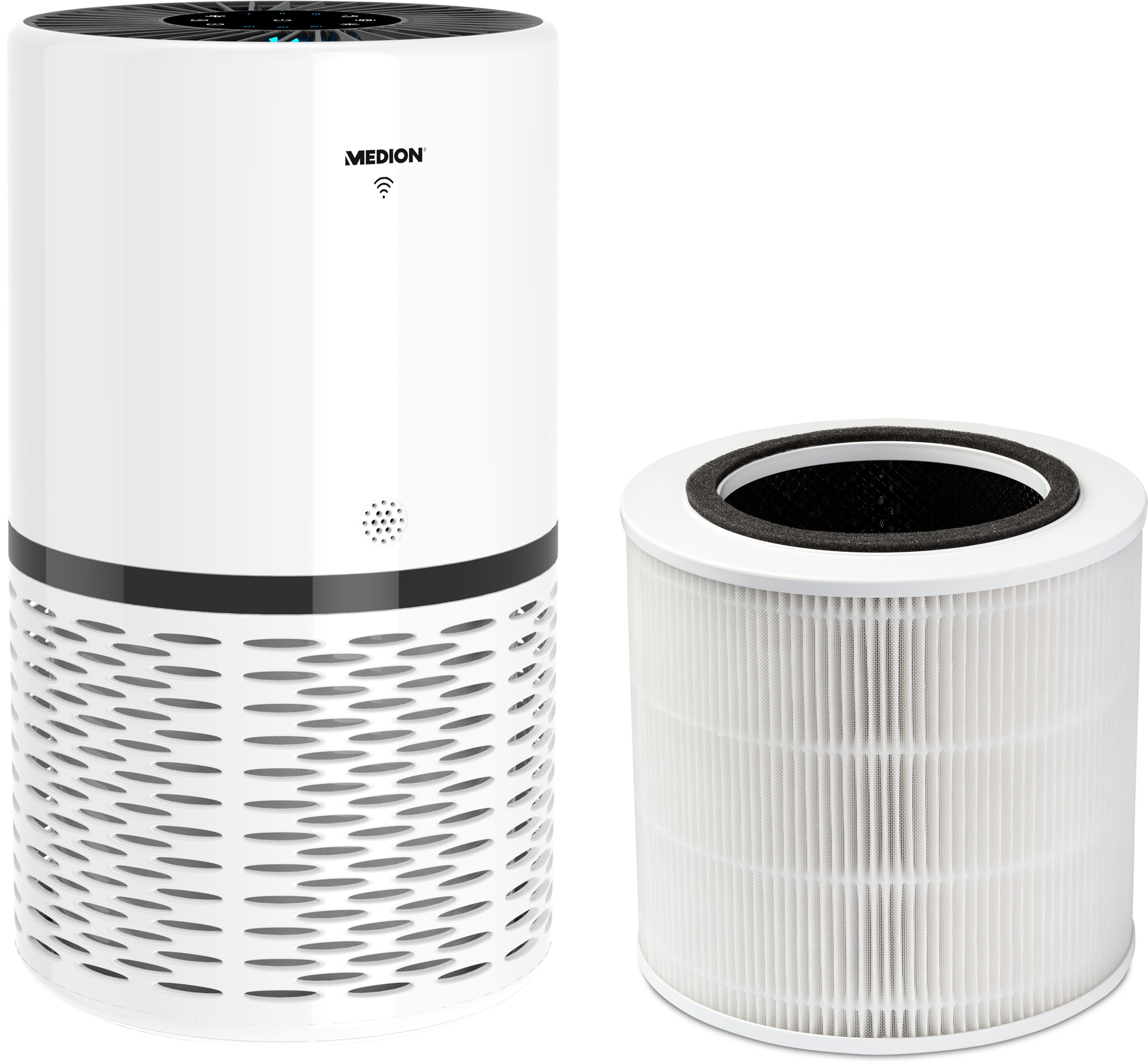 Medion® Luftreiniger MD 10171, für 72 m² Räume, HEPA FILTER (H13) App-/Sprachsteuerung