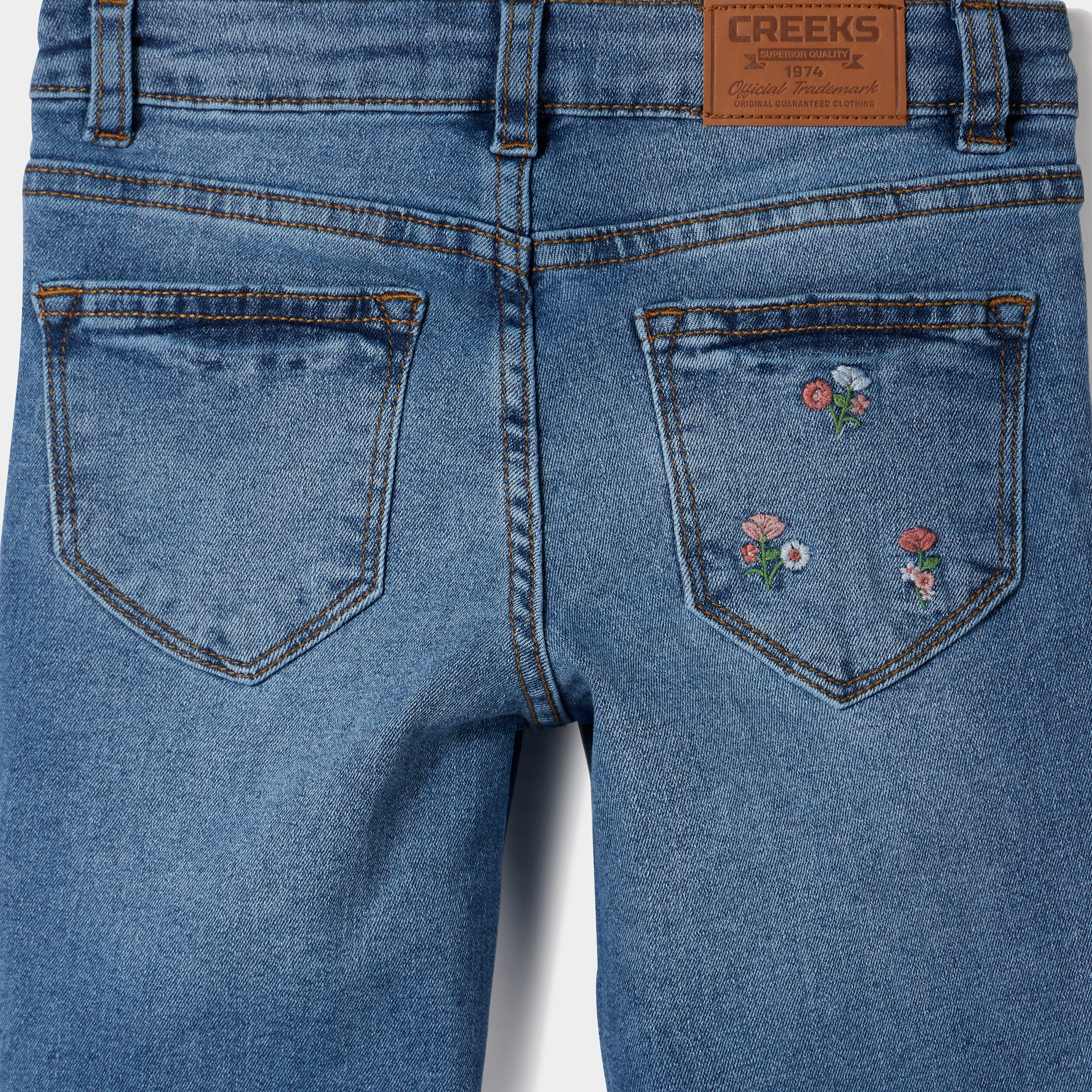Jeans skinny brodé Creeks denim double stone fille | La Halle