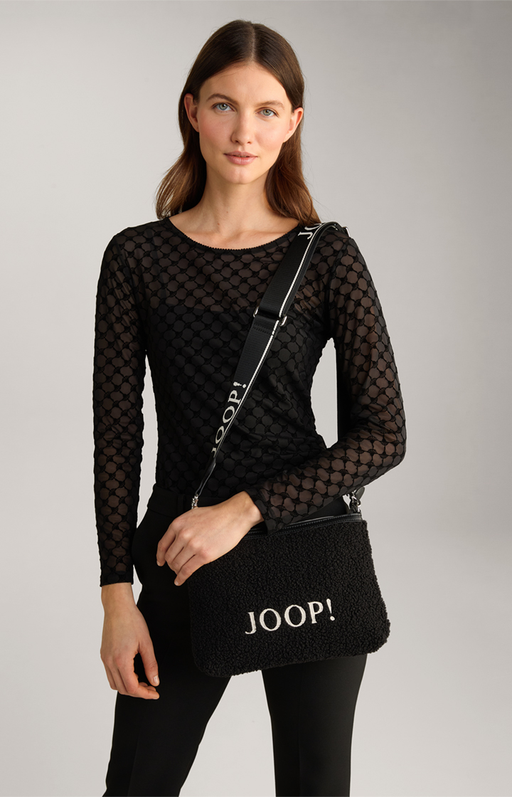 Schultertasche Mazzolino Pelo Wren in Schwarz