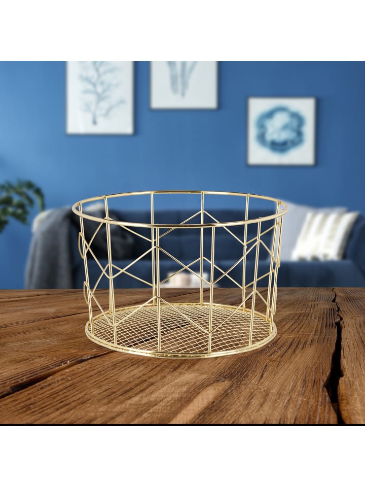 relaxdays Drahtkorb in Gold günstig kaufen onesize