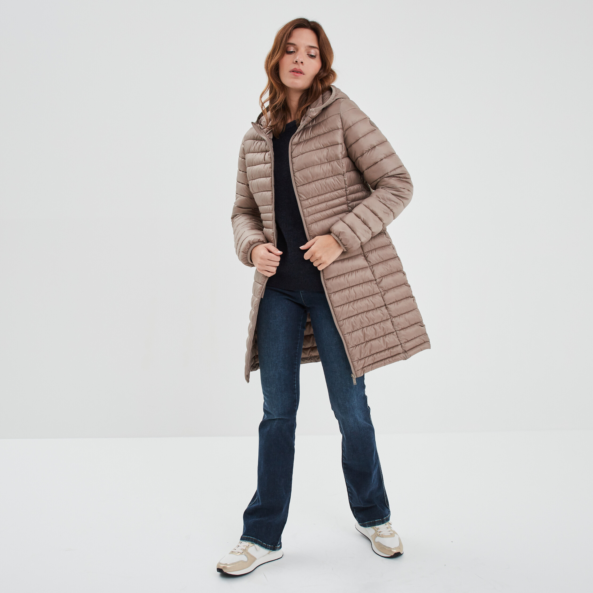 Pull réversible dos col en V bleu foncé femme | La Halle