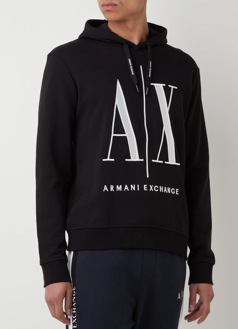 Felpa con cappuccio Armani Exchange con logo ricamato