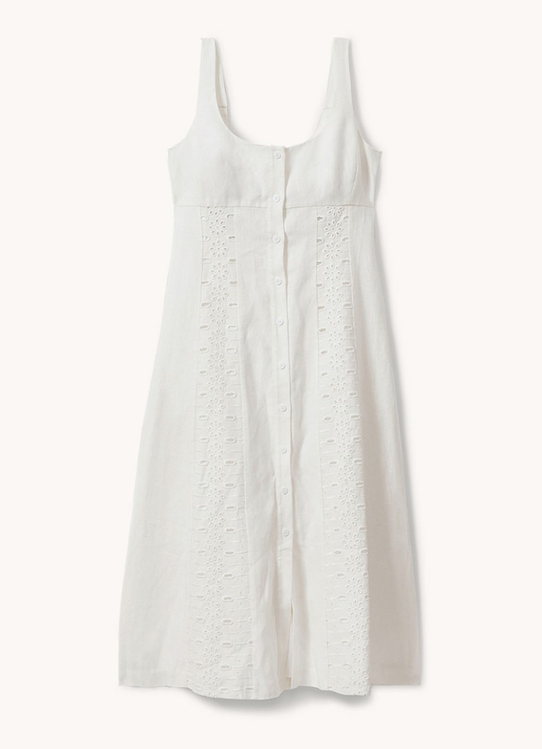 Reiss Clarice lanena midi haljina s vezom