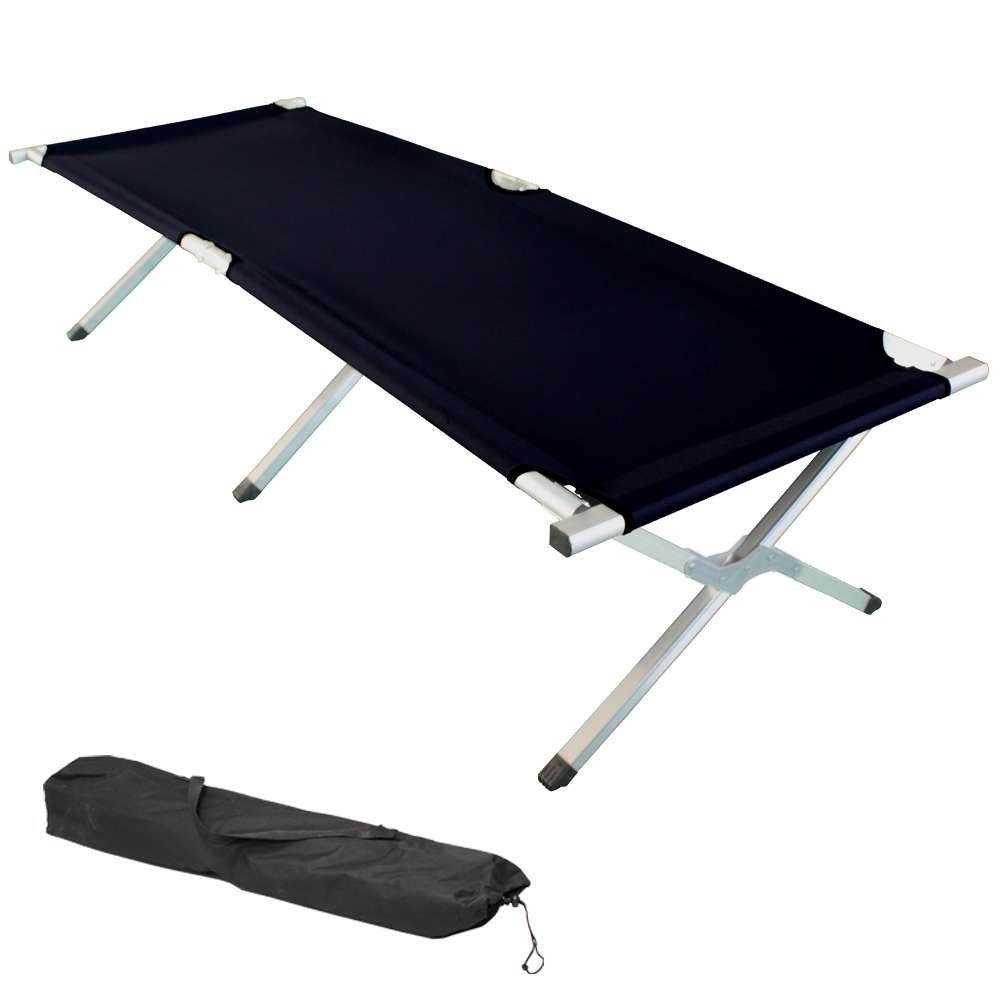 Grafner Feldbett Grafner® Feldbett klappbar Campingbett inkl. Tragetasche in schwarz inkl. Transporttasche