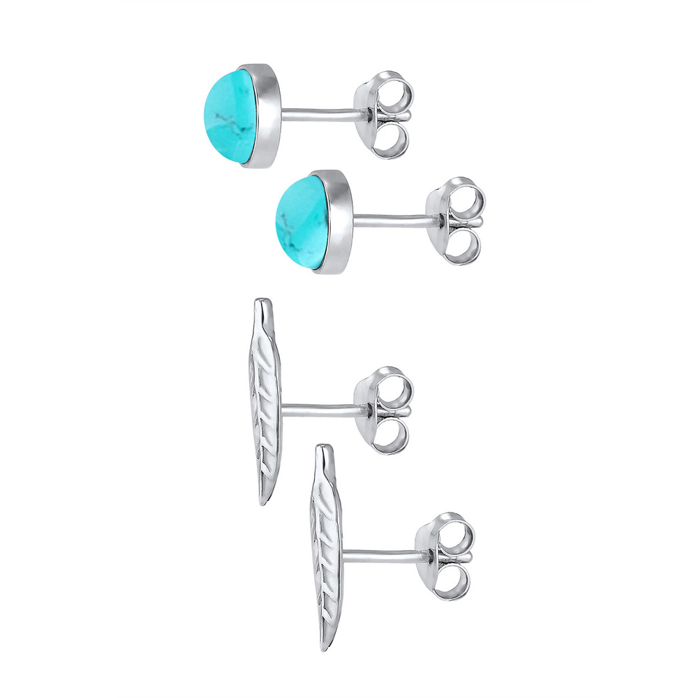 Elli Elli Boucles d'Oreilles Femme Mettent en Scène le Festival Feather Boho en Argent Boucles d'oreilles