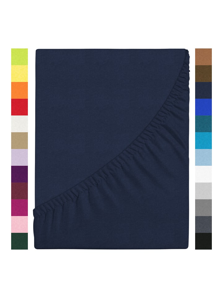 GMD Living Jersey Premium Spannbettlaken JANNEBY in Farbe Navy Blau günstig kaufen