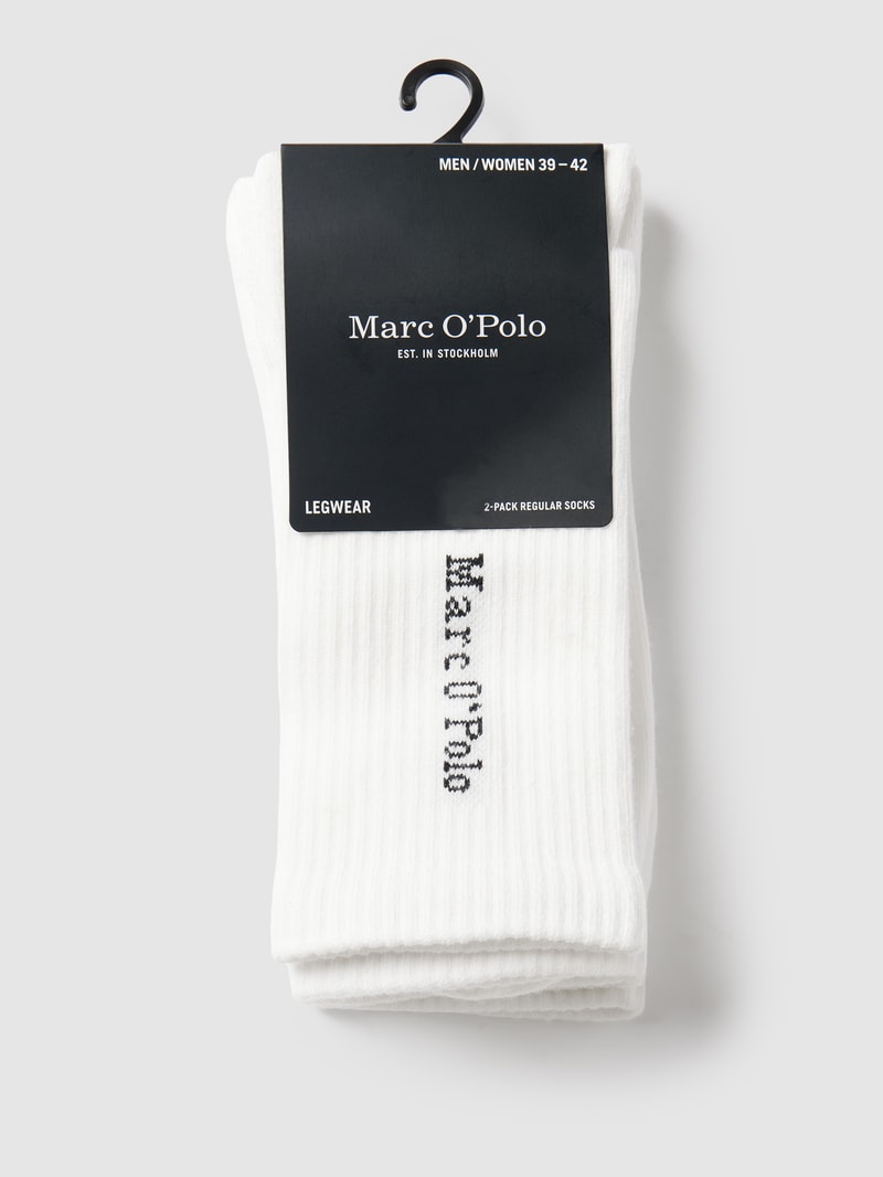 Socken mit Label-Detail im 2er-Pack Modell 'Alex' in weiß