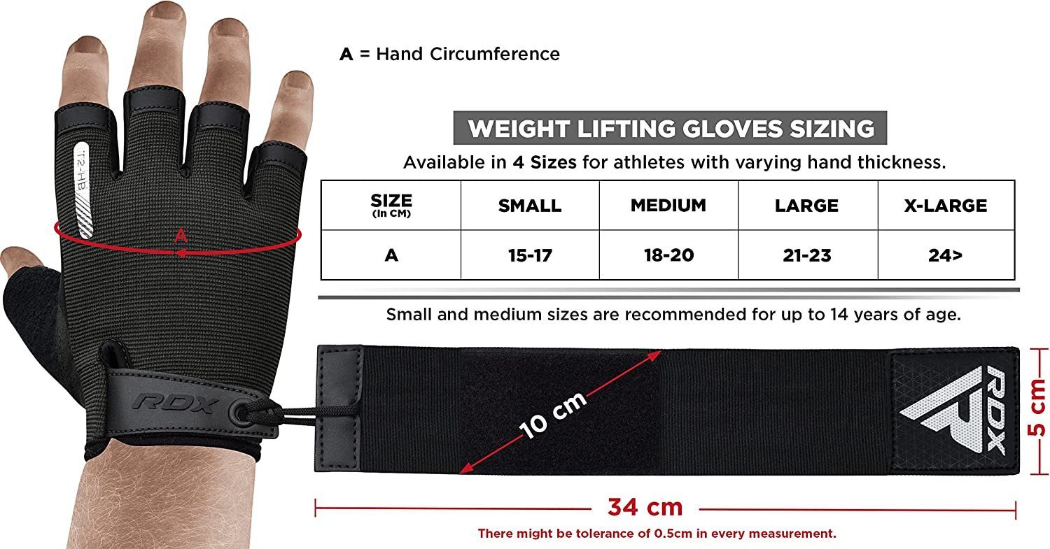 RDX Trainingshandschuhe RDX Gewichtheberhandschuhe, extra dehnbare lange Handgelenkstütze