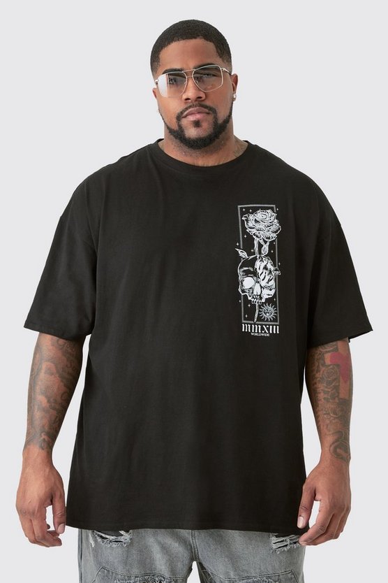 Plus florales Oversize T-Shirt
