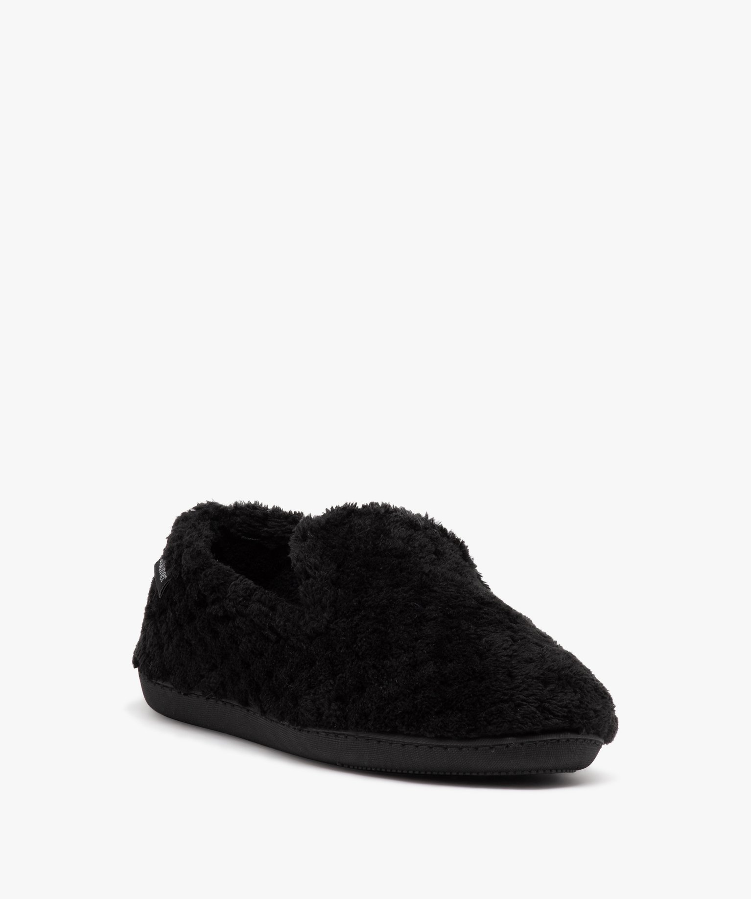 Chaussons femme pantoufles fourrées unies - Isotoner noir | GEMO