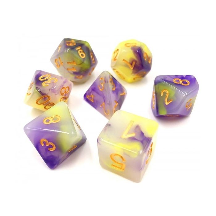 Würfelset (Yellow+Purple) Jade dice set