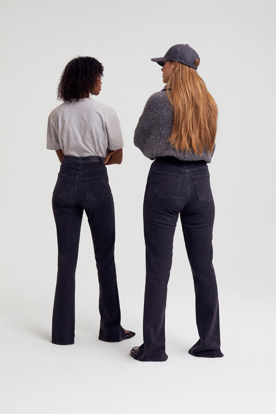 Straight front slit jeans