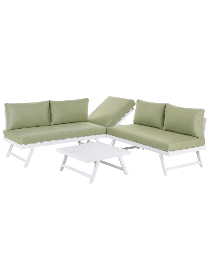 Beliani 2-tlg Lounge Set COCCORINO in Grün/Weiß günstig kaufen onesize