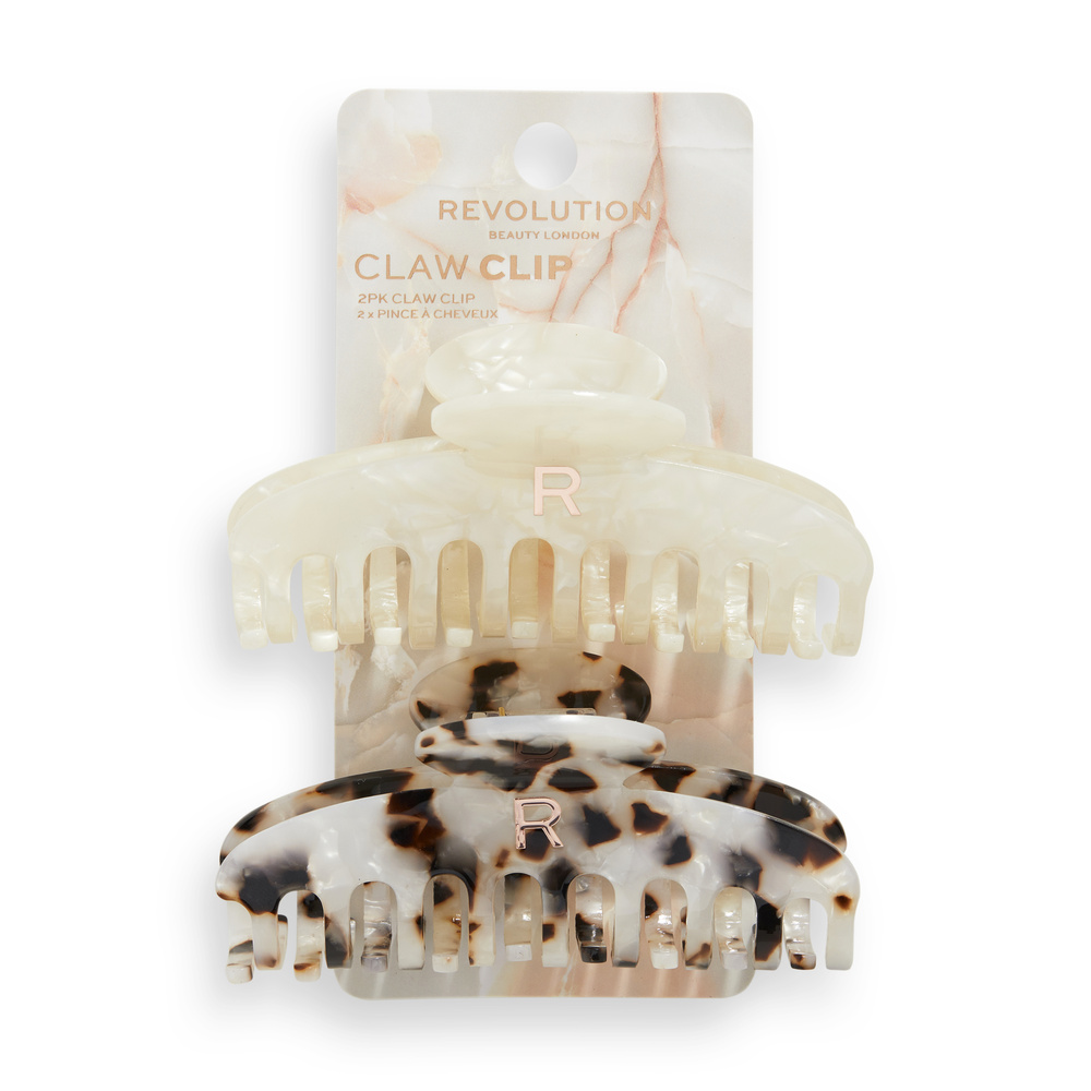 revolution hair Revolution 2pk Acetate Claw Clip Tortoiseshell/ Ivory Pince