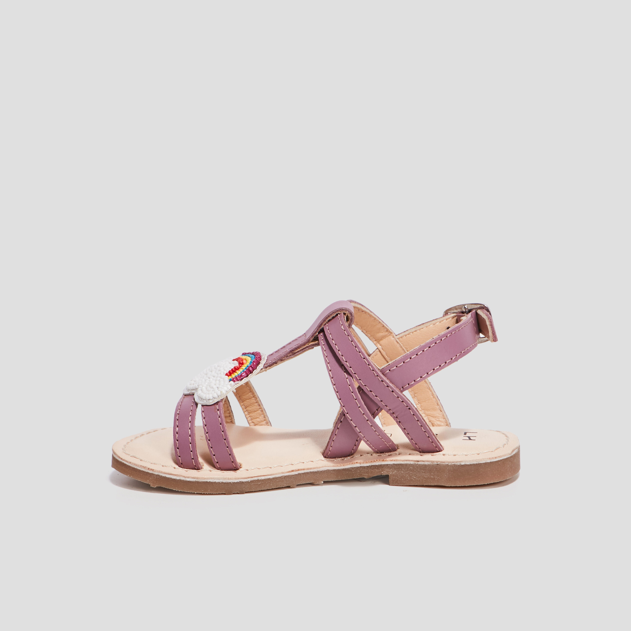 Sandales en cuir violet fille | La Halle