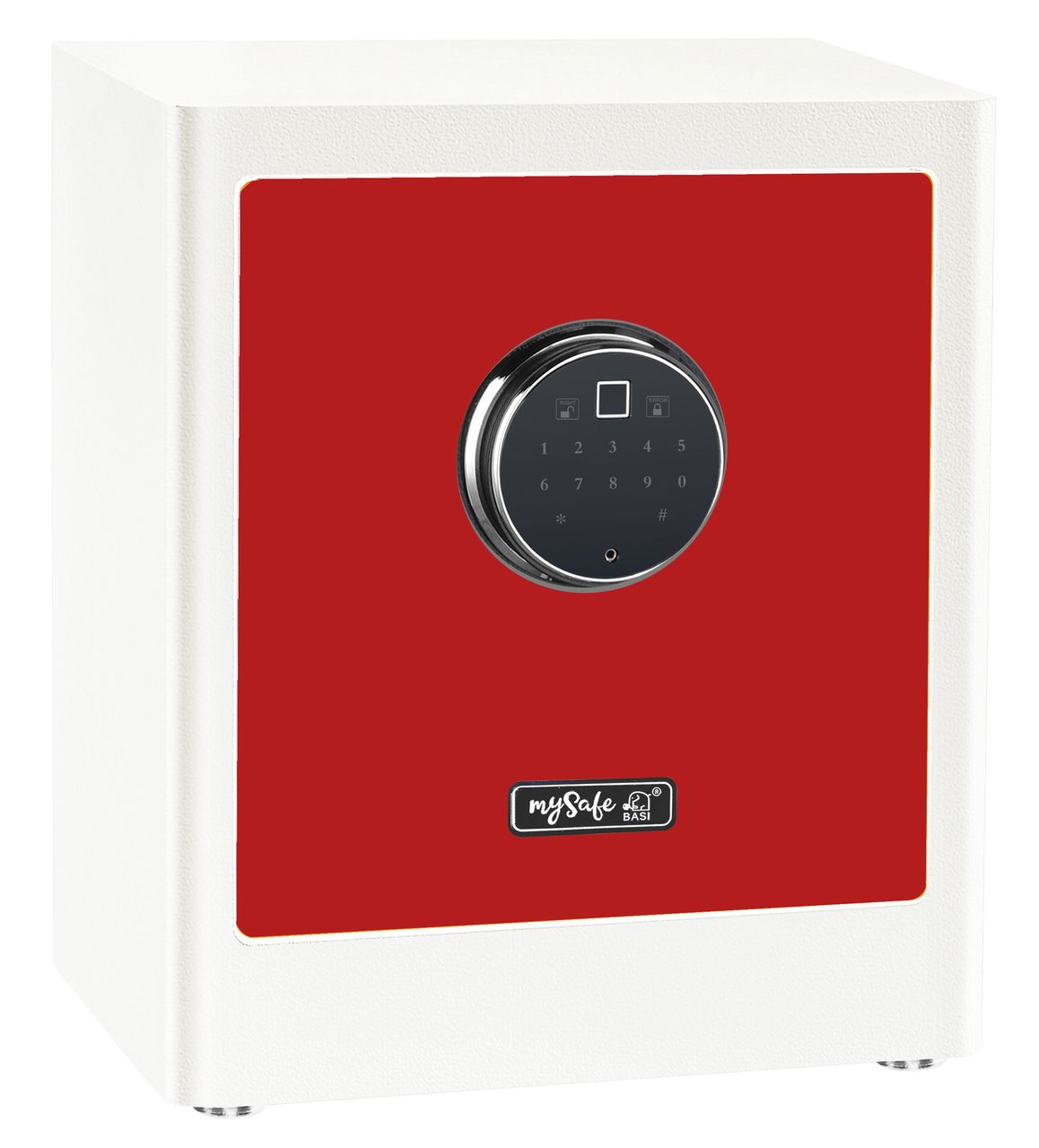 Basi Elektronik-Möbel-Tresor - mySafe Premium 350 - Code/Fingerprint - Rot/Weiß