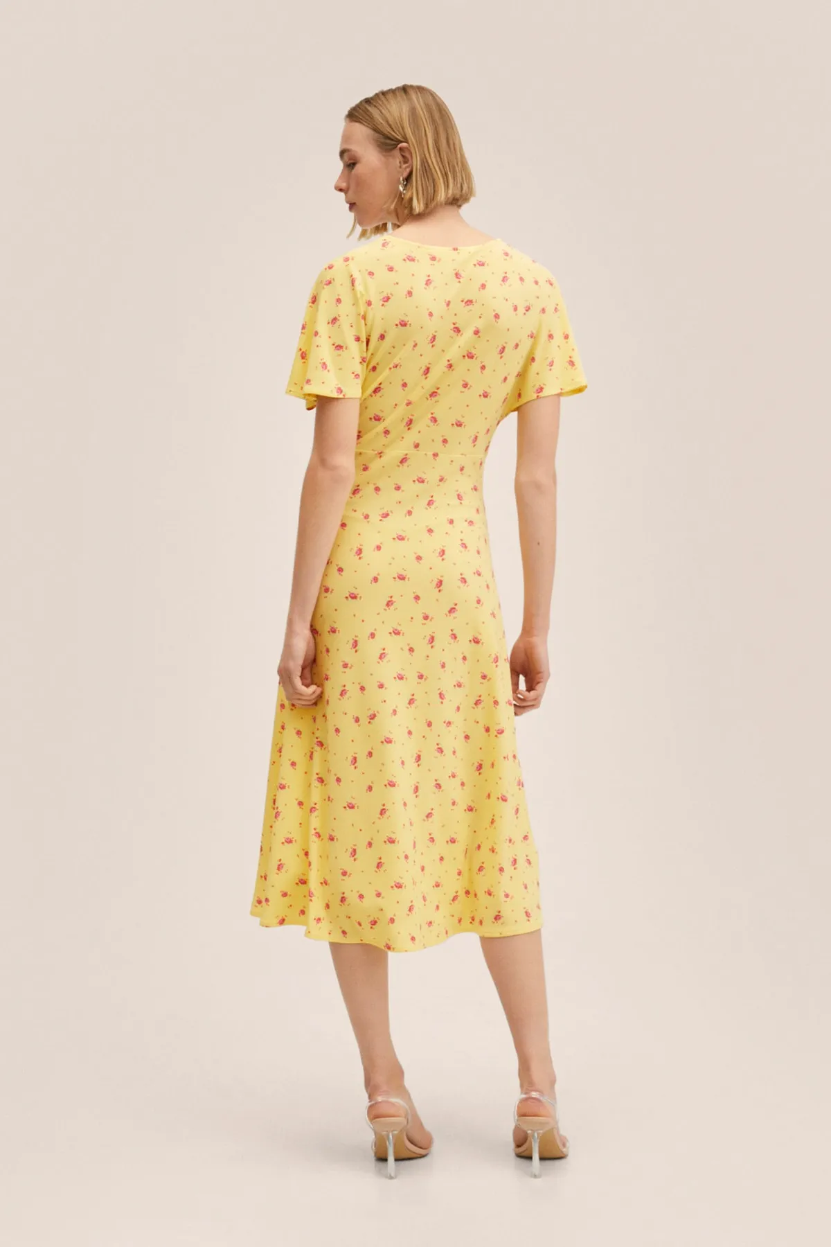 MANGO  Gelbes Damenkleid 27027746