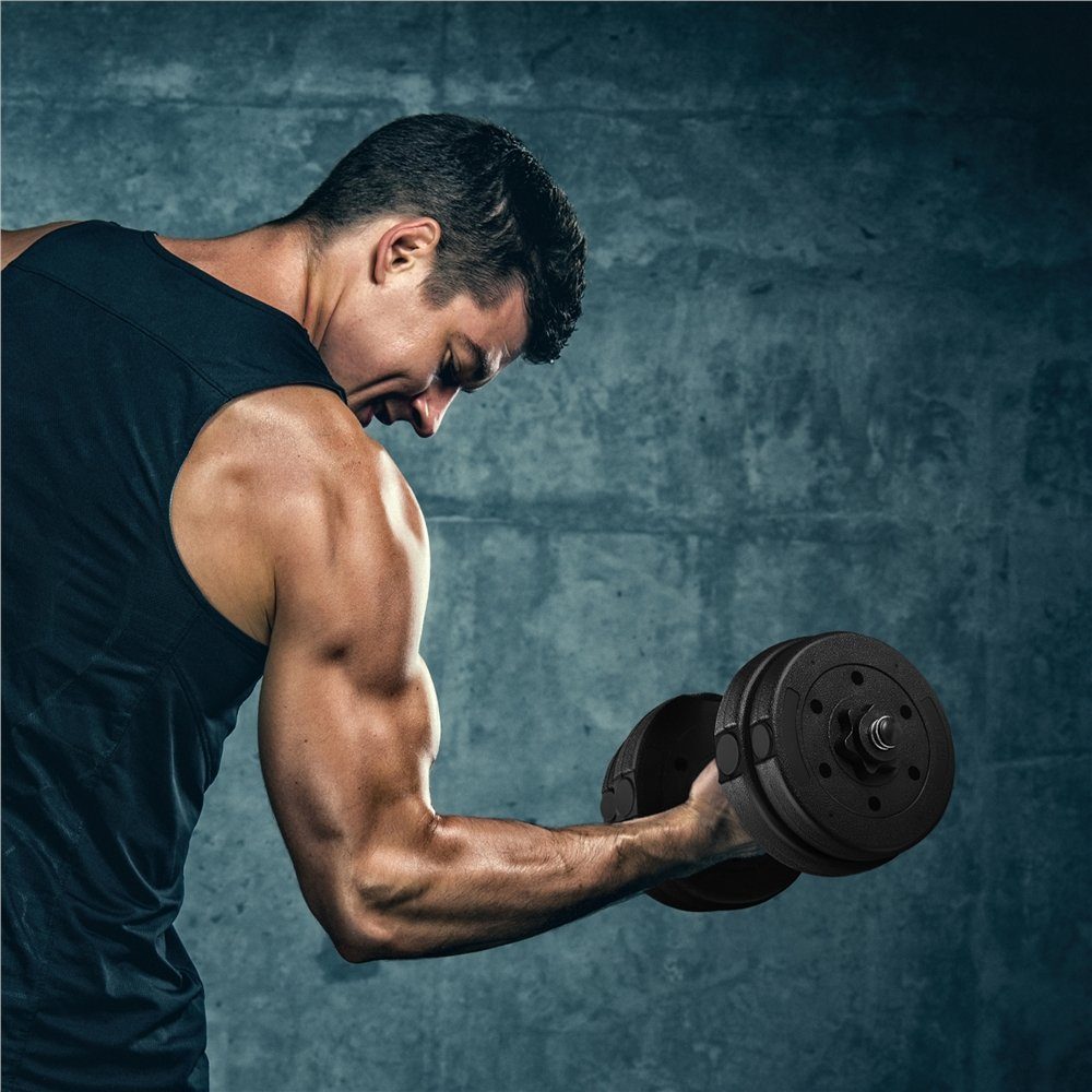 Yaheetech Hantel, 2er Hantelset verstellbar 15/25kg Kurzhanteln für Krafttraining