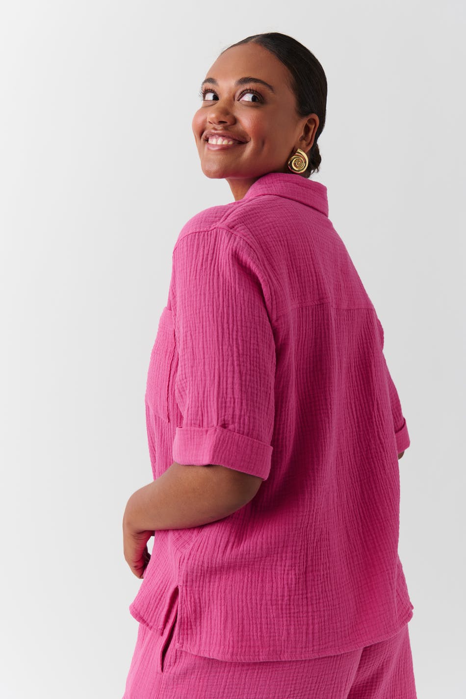 Short sleeve gauze shirt
