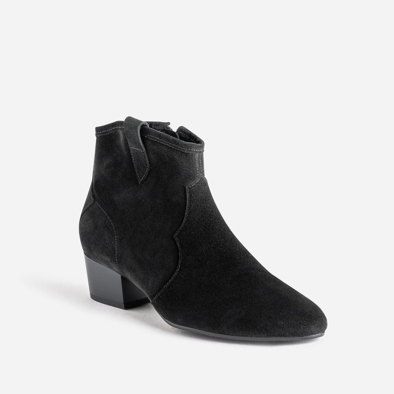 Boots Western ERAM FLEX noir en cuir velours