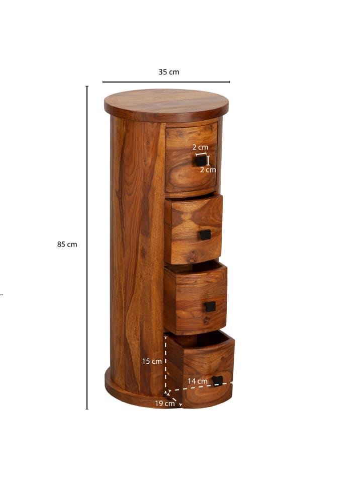 KADIMA DESIGN Design Sideboard Massivholz 35x85x35 cm, Schränkchen mit 4 günstig kaufen onesize