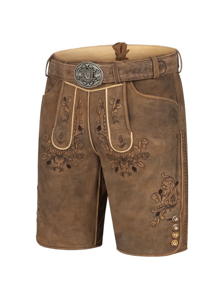 KRÜGER Lederhose Antonio in braun günstig kaufen