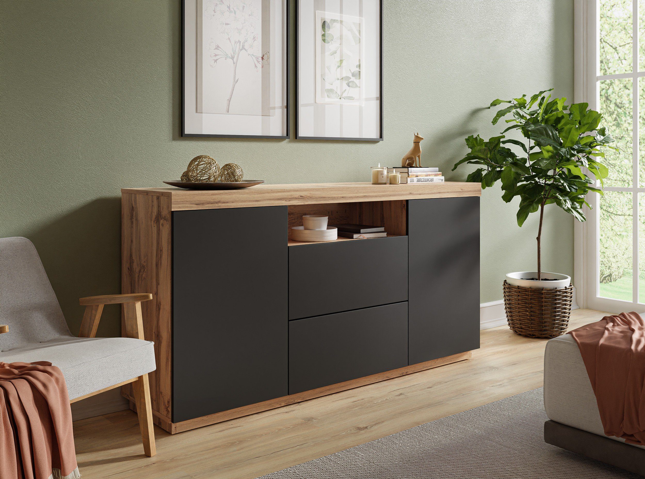 Domando Sideboard Sideboard Ravello M1, Breite 164cm, Push-to-open-System