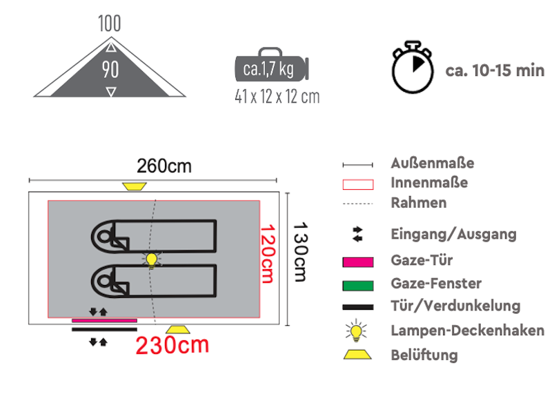 TAMBU Kutir 2 Leichtgewichts-Trekkingzelt