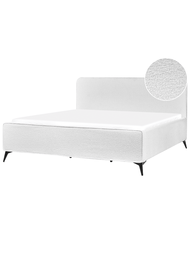 Beliani Doppelbett VALOGNES in Weiß/Schwarz - (W) 192 x (H) 109 x (L) 220 cm günstig kaufen onesize