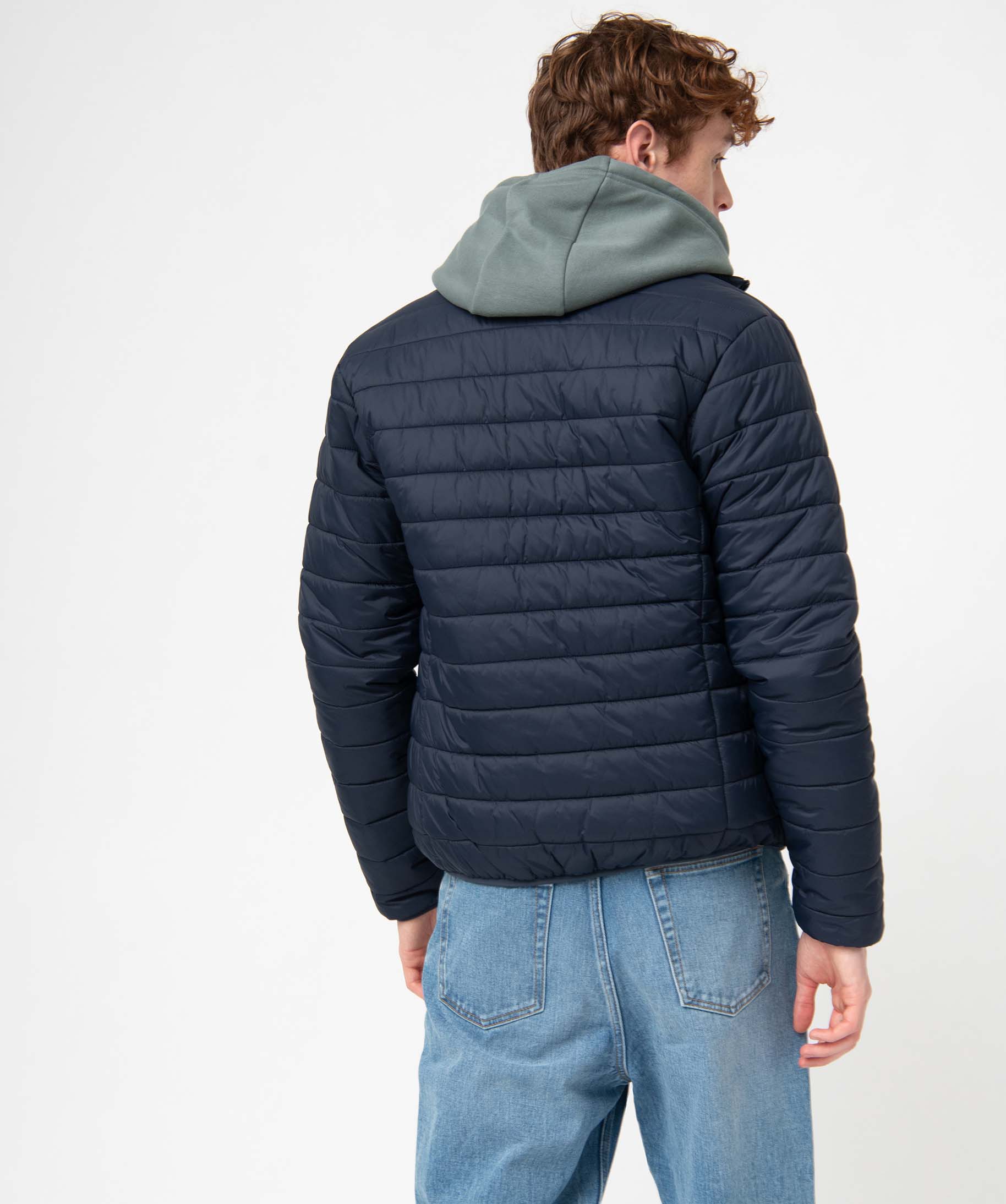 Doudoune homme légère à col montant bleu | GEMO
