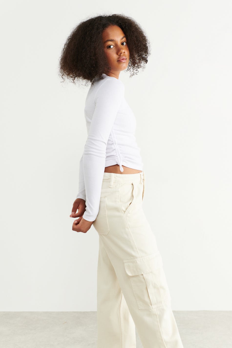 Y long sleeve drawstring top