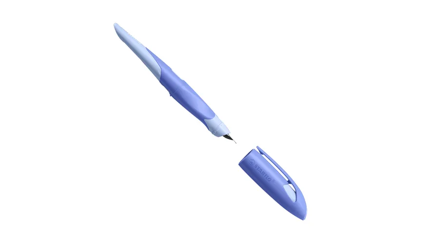 STABILO® EASYbirdy Füller für Linkshänder in blau/hellblaut inklusive Patrone - Schreibfarbe blau (löschbar)