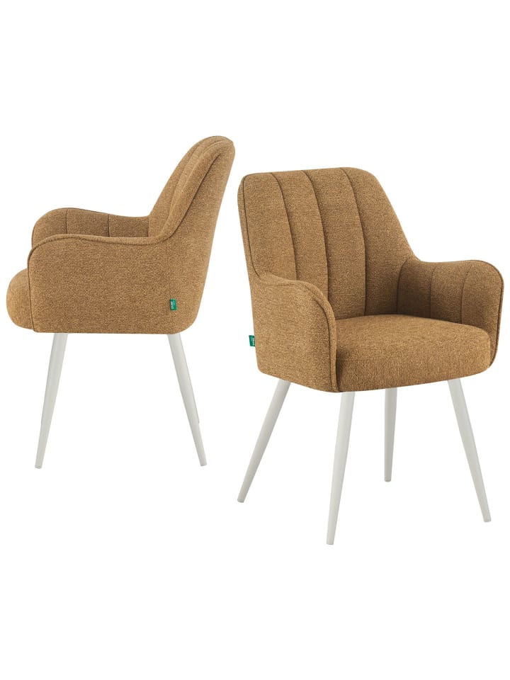 DUBI Möbel 2er-Set: Drehstuhl THOMAS-MAJA in Senfgelb - (B)58 x (H)87 x  (T)62 cm günstig kaufen onesize