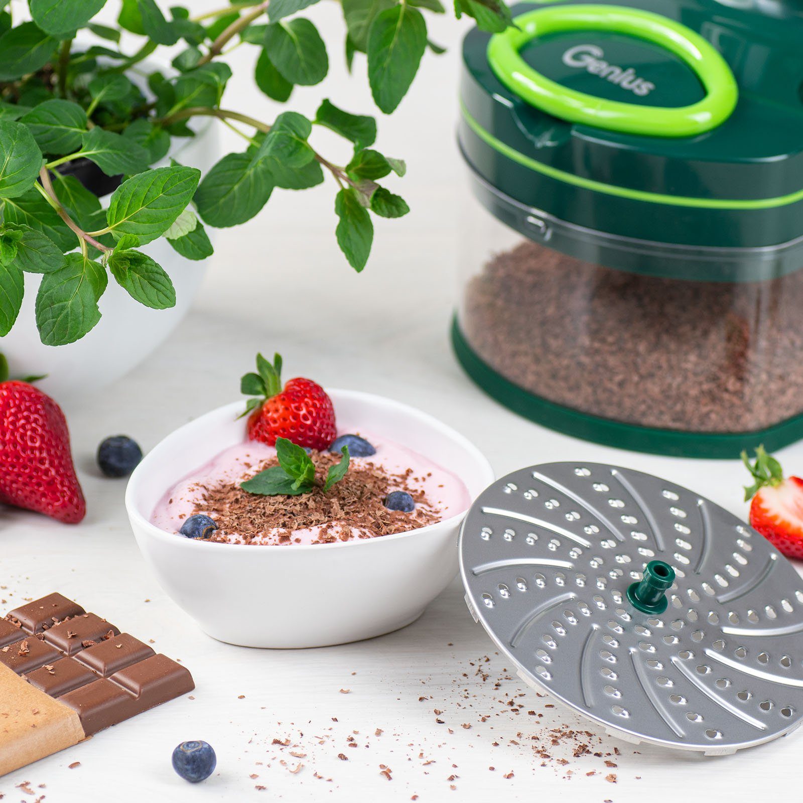 Genius Gemüseschneider Nicer Dicer Pegasus manueller Food Processor Set 16-tlg., PRAKTISCH, ARBEITSERLEICHTERUNG, G-NOX-QUALITÄT, OHNE STROMKABEL