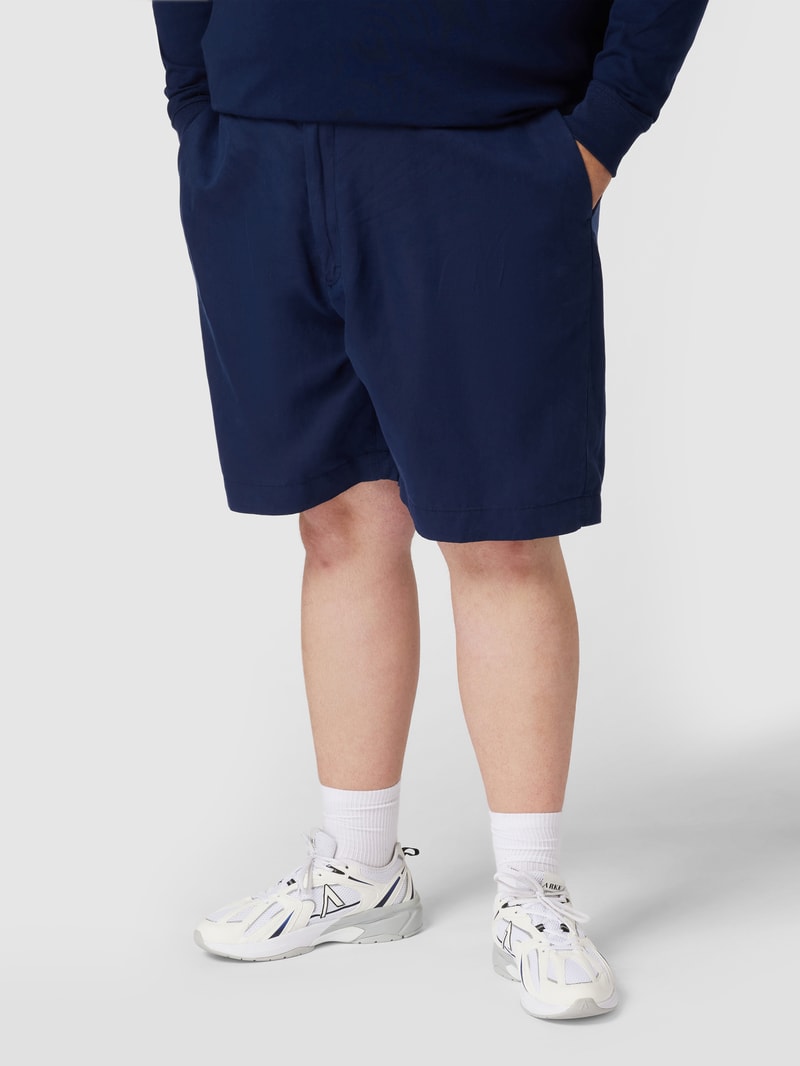 PLUS SIZE Chino-Shorts mit Leinen in marineblau