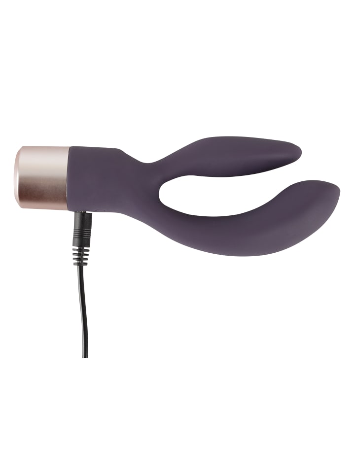 Elegant Series Vibrator mit Klitorisreizer Elegant Series Double Vibe in lila günstig kaufen 15 cm