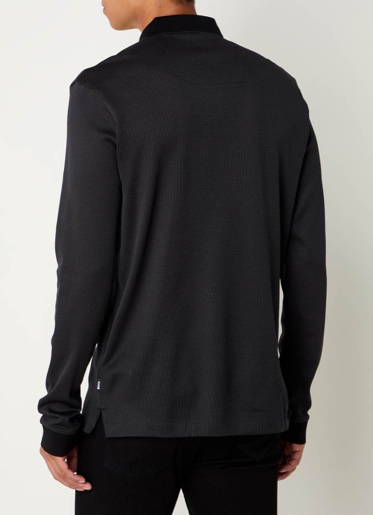 Polo HUGO BOSS H-Pado de corte regular com microdesign e logotipo.