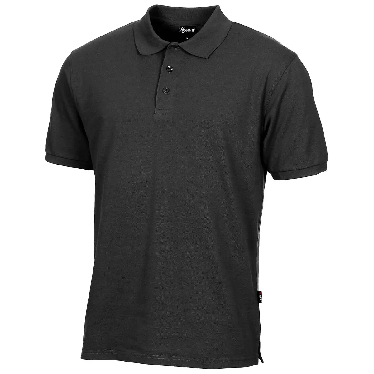 Poloshirt mit Knopfleiste schwarz
