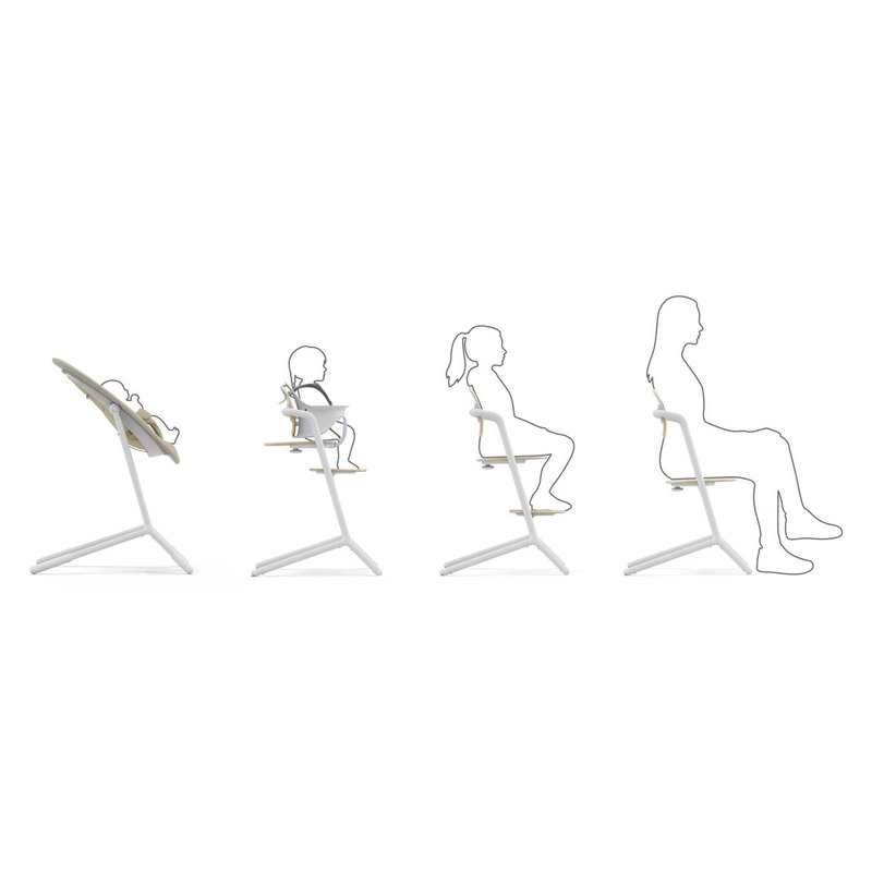 Chaise haute Lemo 2 blanc sable 3 en 1 Cybex