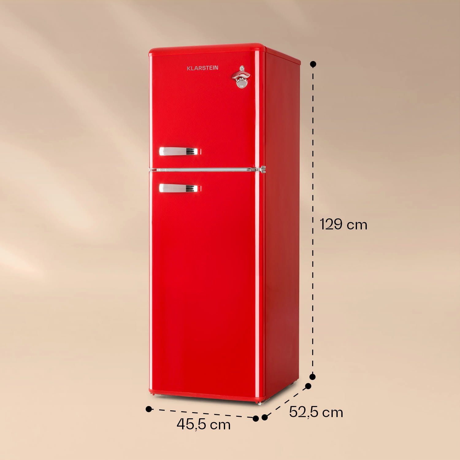 Klarstein Kühl-/Gefrierkombination CO2-AudreyB-R 10033193, 129.5 cm hoch, 45.5 cm breit