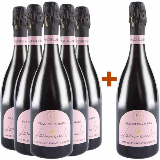 5+1 Paket Lambrusco Rosato Reggiano DOC trocken - Francesca Mara