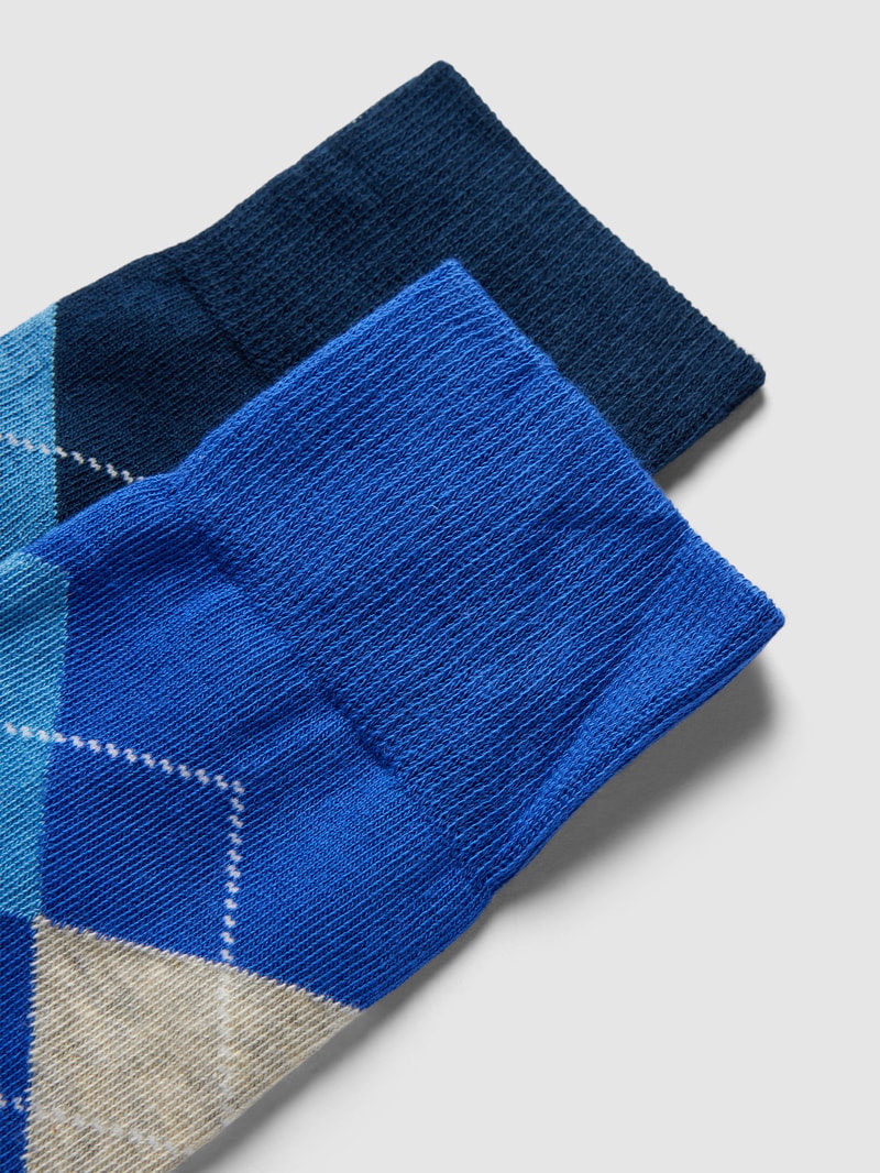 Socken mit Label-Stitching im 2er-Pack in hellblau